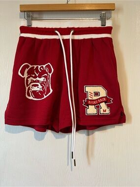 Ryoko Rain Mesh Gym Shorts Red Bulldog Spade Graphic Made in USA Men Sz Small